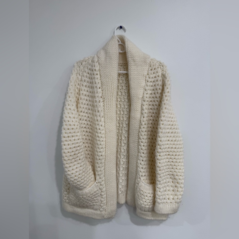 Cozy Hand knit Cream cardigan